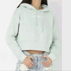 Adidas Mint Green Cropped Hoodie